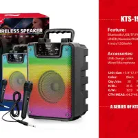 اسپیکر قابل حمل رقص نور بهمراه میکروفون kts 1920|لوازم جانبی موبایل و تبلت|قزوین, |دیوار