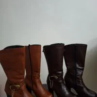 2جفت چکمه چرم قهوه ای و عسلی سایز 38|کیف، کفش، کمربند|تهران, باغ فیض|دیوار