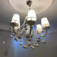 ۲ عدد لوستر نئون ۵ شاخه به همراه ۲ عدد دیوار کوب