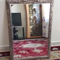 آینه و شمعدانی برنز روکش دار