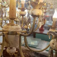 انواع لوسترهای برنزی و سنگی اشرفی|لوستر و چراغ آویز|تبریز, |دیوار