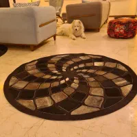 فرش دست دوز چرم و پوست طبیعی کاملا نو