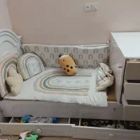 تختخواب کودک با کمد و شلف|اسباب و اثاث بچه|بندر گناوه, |دیوار