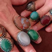 انگشتر عقیق وفیروزه