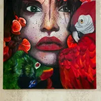 تابلو نقاشی رنگ روغن دارای مهر گالری و امضا نقاش