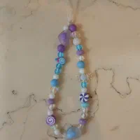 آویز گوشی ست آبی و بنفش