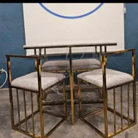 میز غذا خوری نهار خوری مربع فلزی ۴ چهار نفره کمجا|میز و صندلی غذاخوری|آفتاب, |دیوار