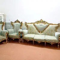 مبل استیل سلطنتی 9 نفره راش با جلو مبلی