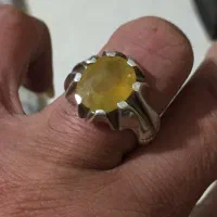 انگشتر نقره یاقوت زرد رکاب دست ساز