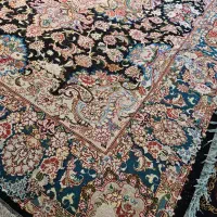 فرش دستباف خطیبی دو متن فیروزه ای