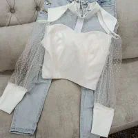 شومیز و شلوار لی مجلسی اسپرت