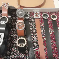 کمربند چرم نگین دار زنانه