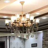 لوستر برنجی|لوستر و چراغ آویز|لنجان, |دیوار