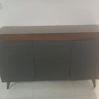 کنسول رنگ قهوه ای طوسی با شیشه روش