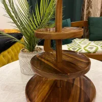 شیرینی خوری سه طبقه چوبی تایلندی|ظروف سرو و پذیرایی|کیش, |دیوار