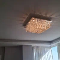 دو عدد لوستر، ال این دی، مربع، جنس صفحه استیل|لوستر و چراغ آویز|پردیس, فاز ۴|دیوار