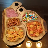 ظرف پذیرایی چوبی/ سینی مزه/ شکلات خوری