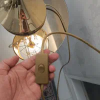 آباژور آباژر کنار سالنی طرح لوستری ست طلایی شیک|چراغ خواب و آباژور|قم, عمار یاسر|دیوار