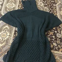 بافت پانچ سورمه ای رنگ فری سایز