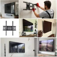 نصب تلویزیون دیواری انواع براکت های متحرک و ثابت