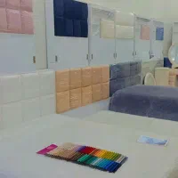 تخت ۱ نفره چراغدار پارچه ای جلو پارچه|تخت و سرویس خواب|رامهرمز, |دیوار