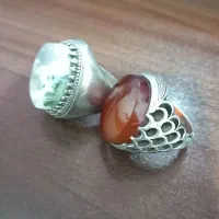 انگشتر عقیق یمانی و انگشتر شجر دریایی برفی کهنه|جواهرات|پاکدشت, پاکدشت (مامازند)|دیوار