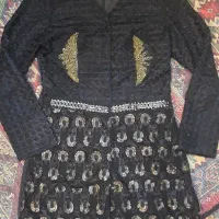 مانتو مجلسی ترک زنانه طرح طاووس سایز ۳۶
