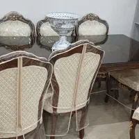 میزنهارخوری ۸نفره همراه باروکش|میز و صندلی غذاخوری|تهران, مینای شمالی (مخبر)|دیوار