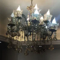 لوستر ۶ شاخه ۱۲ شعله برنز