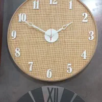 ساعت دیواری مینیمال حصیری با چوب بامبو طبیعی