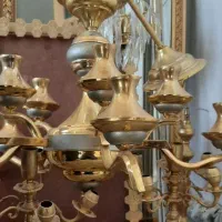 فروش و خرید  لوستر  و اینه شمعدان  برنزی ابکاری