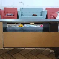 یک دست مبل هفت نفره اسپرت به رنگ آبی و آجری