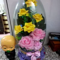 گل مصنوعی وگلدان