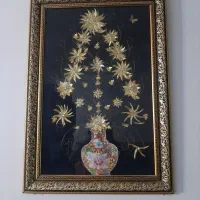 تابلو طلا کوب طرح گل برجسته