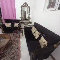 مبل شیک پارچه ای مخمل ۷ نفره در حد نو با میز وسط|مبلمان خانگی و میز عسلی|بهشهر, |دیوار