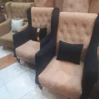مبل پاریس پارچه تدی باغذاخوری ۴نفره وجلومبلی وعسلی