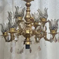 لوستر ودیوراکوب زیبا برنجی اصل|لوستر و چراغ آویز|شاندیز, |دیوار