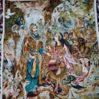 تابلو فرش گل ابریشم|تابلو فرش|احمدسرگوراب, |دیوار