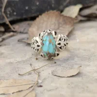 انگشتر فیروزه رگه طلا