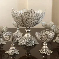 ست کاسه نقره‌کوب اصفهان دست‌ساز برند امین‌نگار|صنایع دستی و سایر لوازم تزئینی|تهران, تاکسیرانی|دیوار