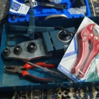 لکا اتو لوله و دریل شارژی قیچی جعبه فلزی انبردست