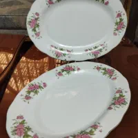 دیس گل قرمز سرخ میوه خوری یا ظرف کیک