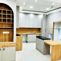 کابینت آشپزخانه چوب ملامینه با هایگلاس
