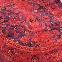 فرش گرد قرمز لاکی درجه یک