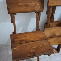 چهار عدد صندلی چوبی تاشو تک هم فروخته میشه