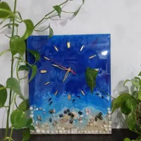ساعت دیواری رزینی طرح دریا