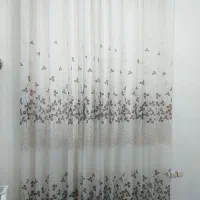 پرده اتاق حریر پانچ طرحدار|پرده، رانر، رومیزی|خمام, |دیوار