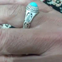 دو عدد انگشتر نقره،یکی فیروزه،یکی عقیق