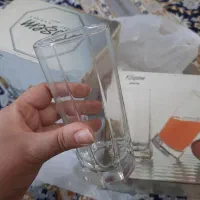 ۲ دست لیوان شش ضلعی نو