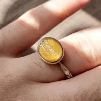 انگشتر عقیق زرد یمنی رکاب فدک خط فرشاد حیدری